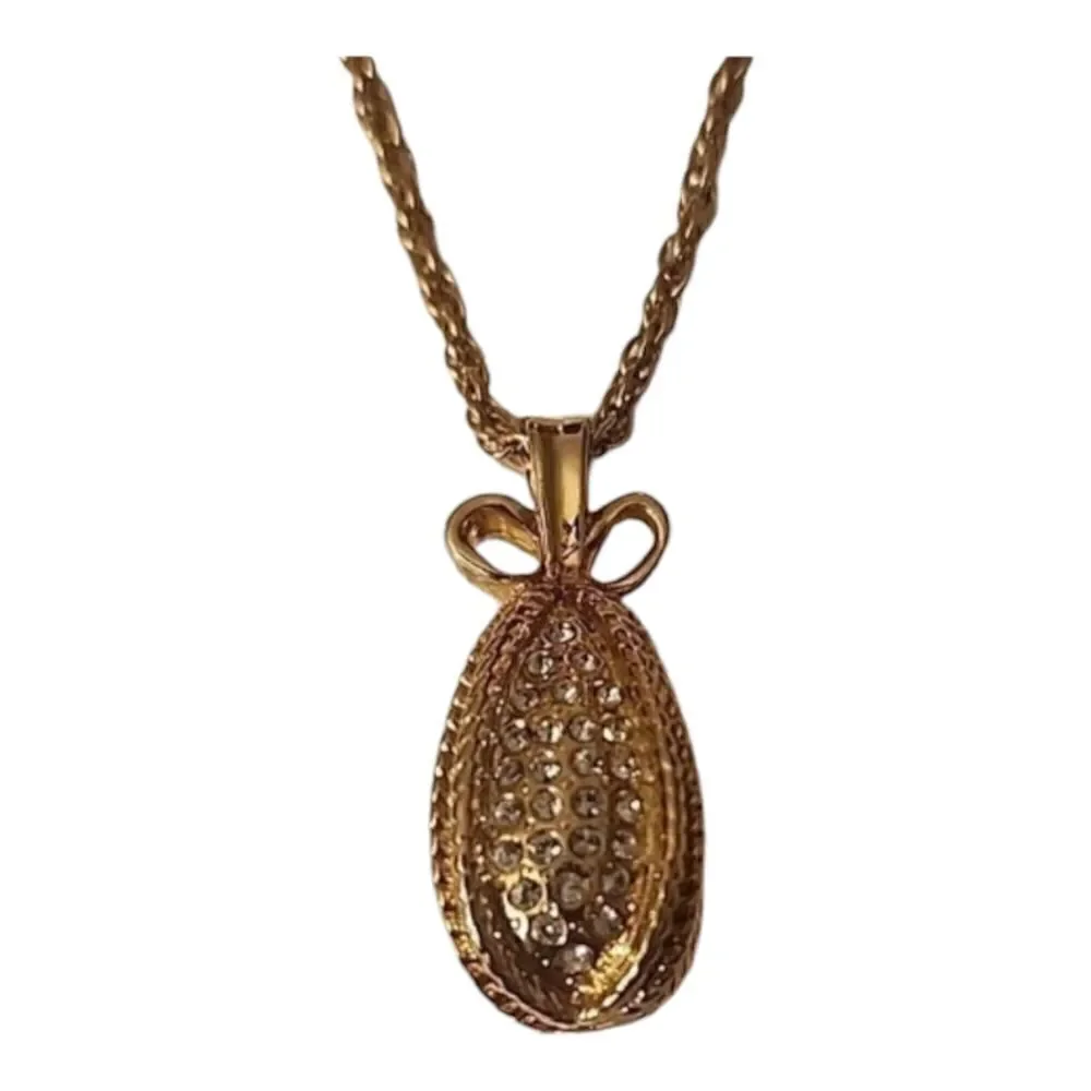 Vintage Joan Rivers Gold Paved Diamond Necklace